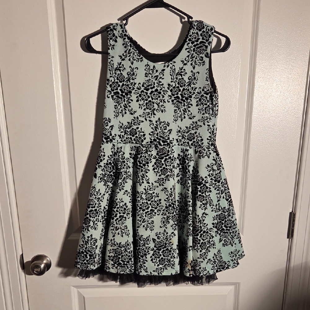 Knitworks Black Floral Kids Dress